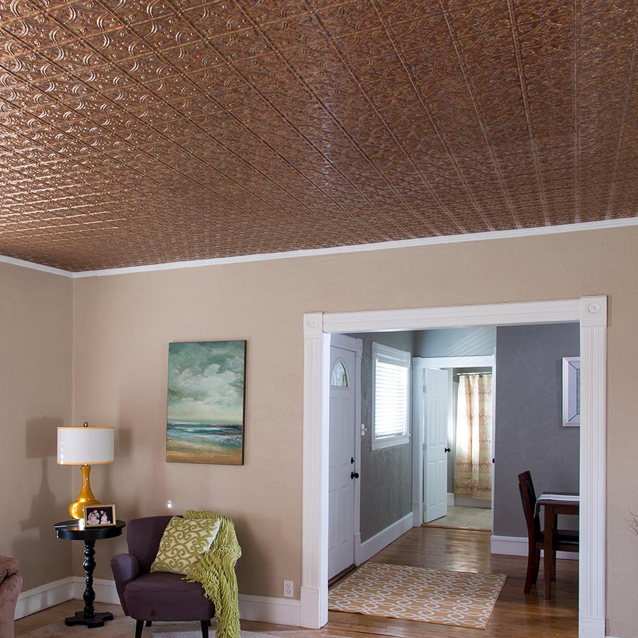 Traditional 1 ceiling in Cracked Copper