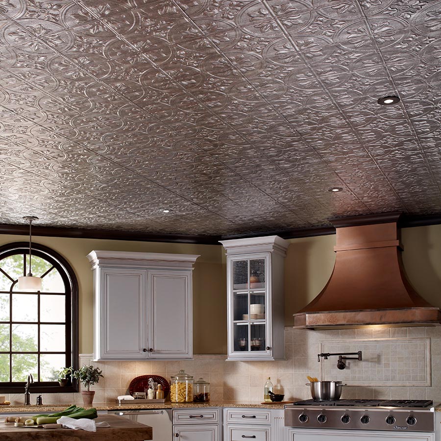 Traditional 2 ceiling in Crosshatch Silver