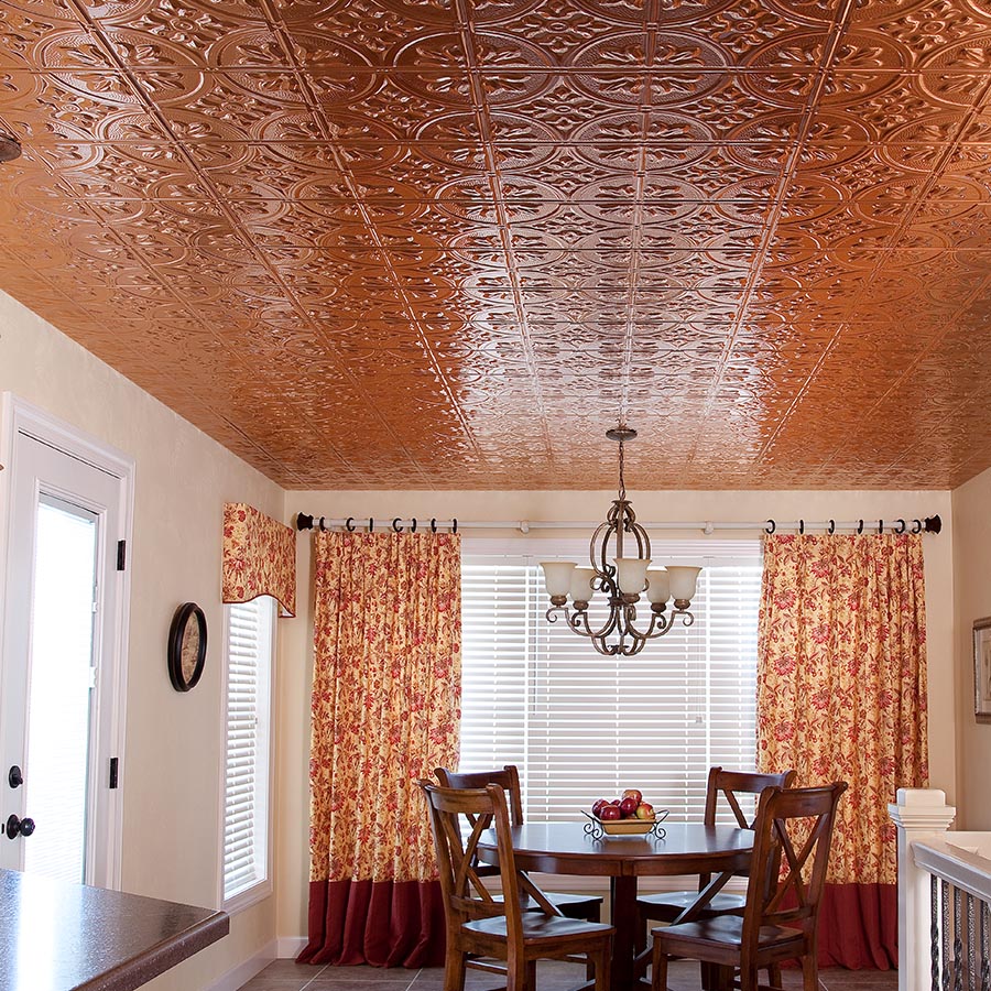 Traditional 2 ceiling in Polished Copper