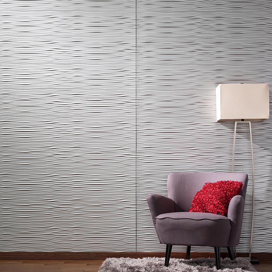Waves wall panel in Argent Silver